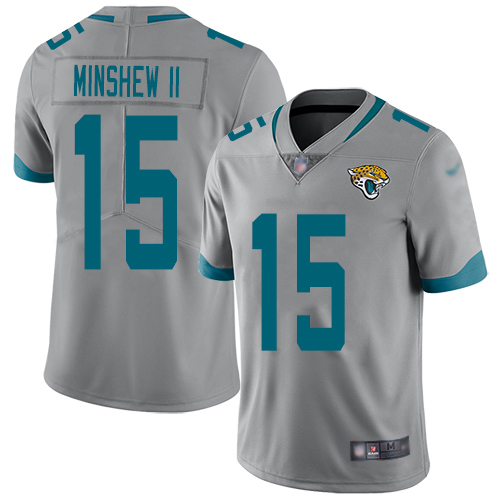 Men Nike Jacksonville Jaguars #15 Gardner Minshew II Silver  Stitched NFL Limited Inverted Legend Jersey->jacksonville jaguars->NFL Jersey